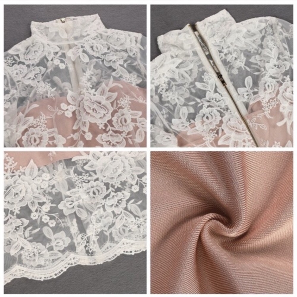 WHITE LACE BANDAGE DRESS - Picture 3 of 3